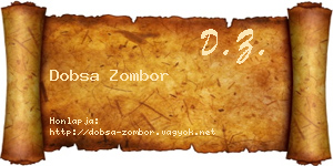 Dobsa Zombor névjegykártya